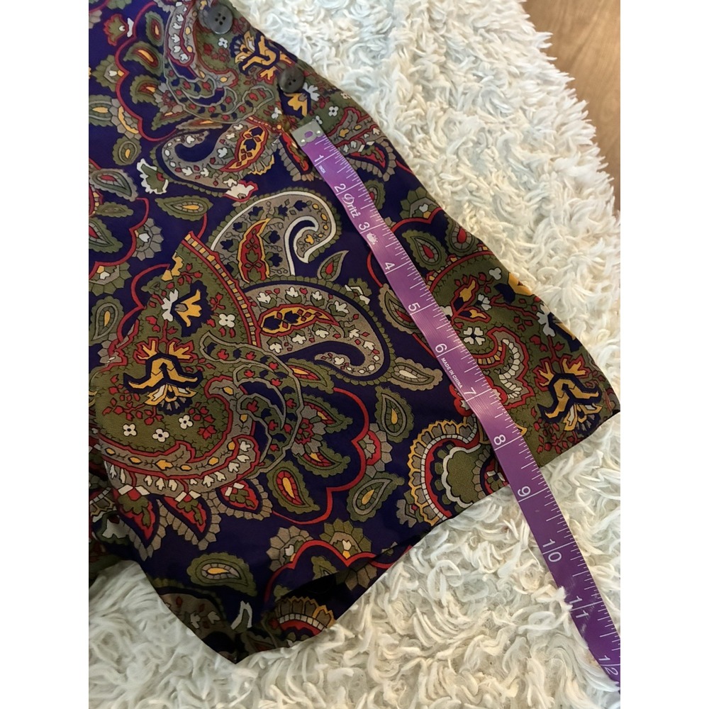 CHAUS Womens Size 20W/34 Button Blouse Purple Green Paisley Short Sleeve - Picture 13 of 16